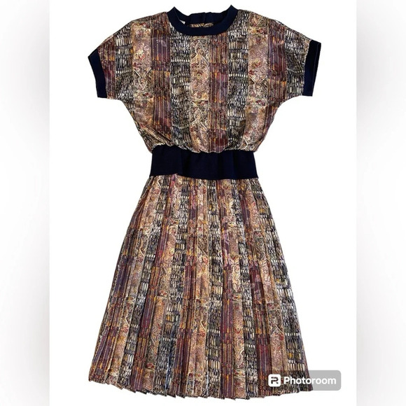 Stuart Alan Petites 80’s Blouson Dress Satin Size 4 - Picture 1 of 9